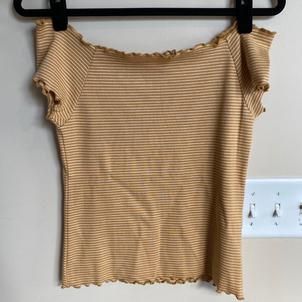Aeropostale off the shoulder striped shirt (L)